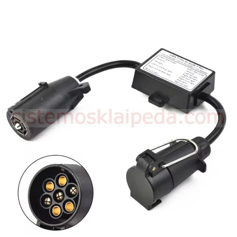 Adapteris priekabos rozetei iš JAV 7PIN į EU 7PIN